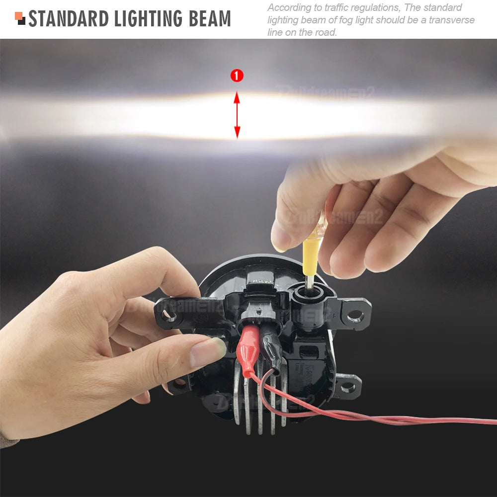 2 Pieces LED Lens Fog Light For Dacia Renault Duster 2010-2020 30W 8000LM Adjustable Car Front Bumper Fog Lamp Assembly H11