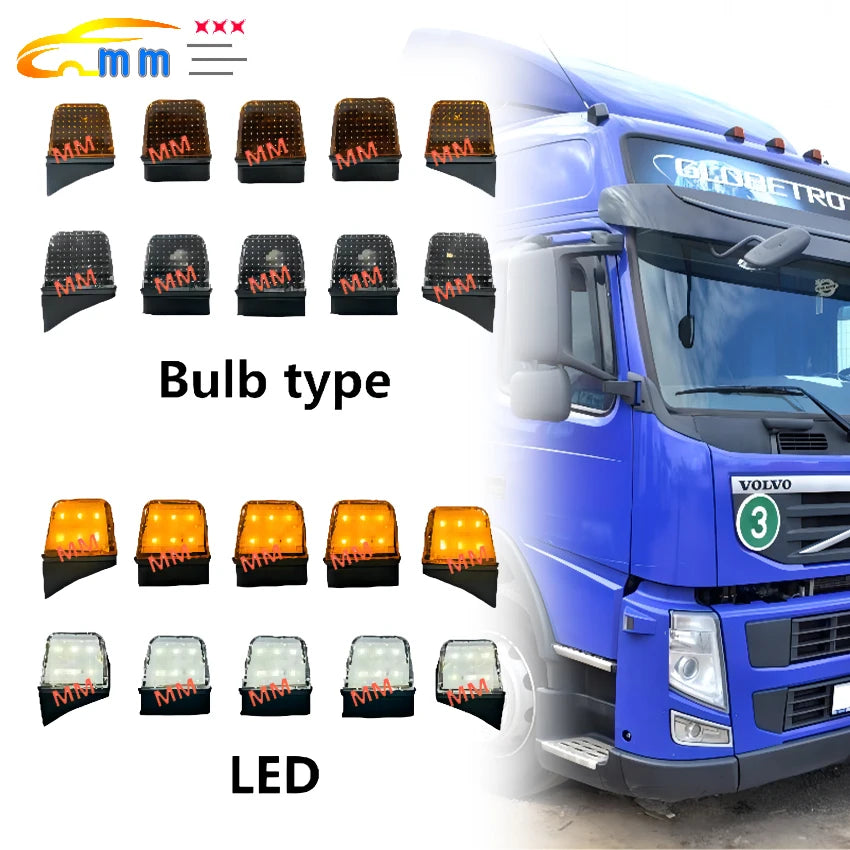 Amber White 24v top Light for Volvo heavy truck FH FM Truck Trailer For volvo roof lamp Volvo Doom lights OEM 1623726 1623727