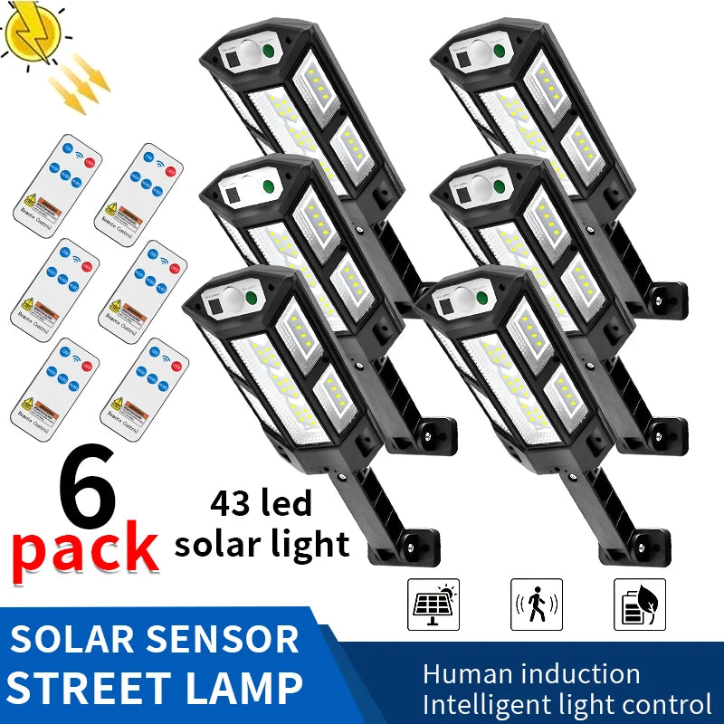 1-6 Packs 43 LED solar light outdoor garden path 1200mAh suitable for courtyard street porch Wall Lamp Energy efficient Lighting