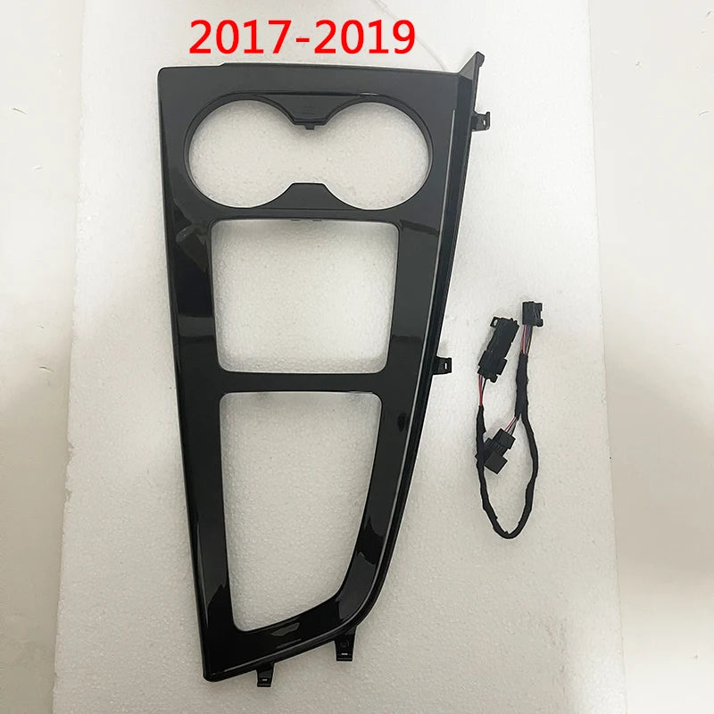 For Audi A4 A5 B9 2017-2023 LED Ambient Light Gloss Black Gear Panel Trim Interior Central Control Lamp