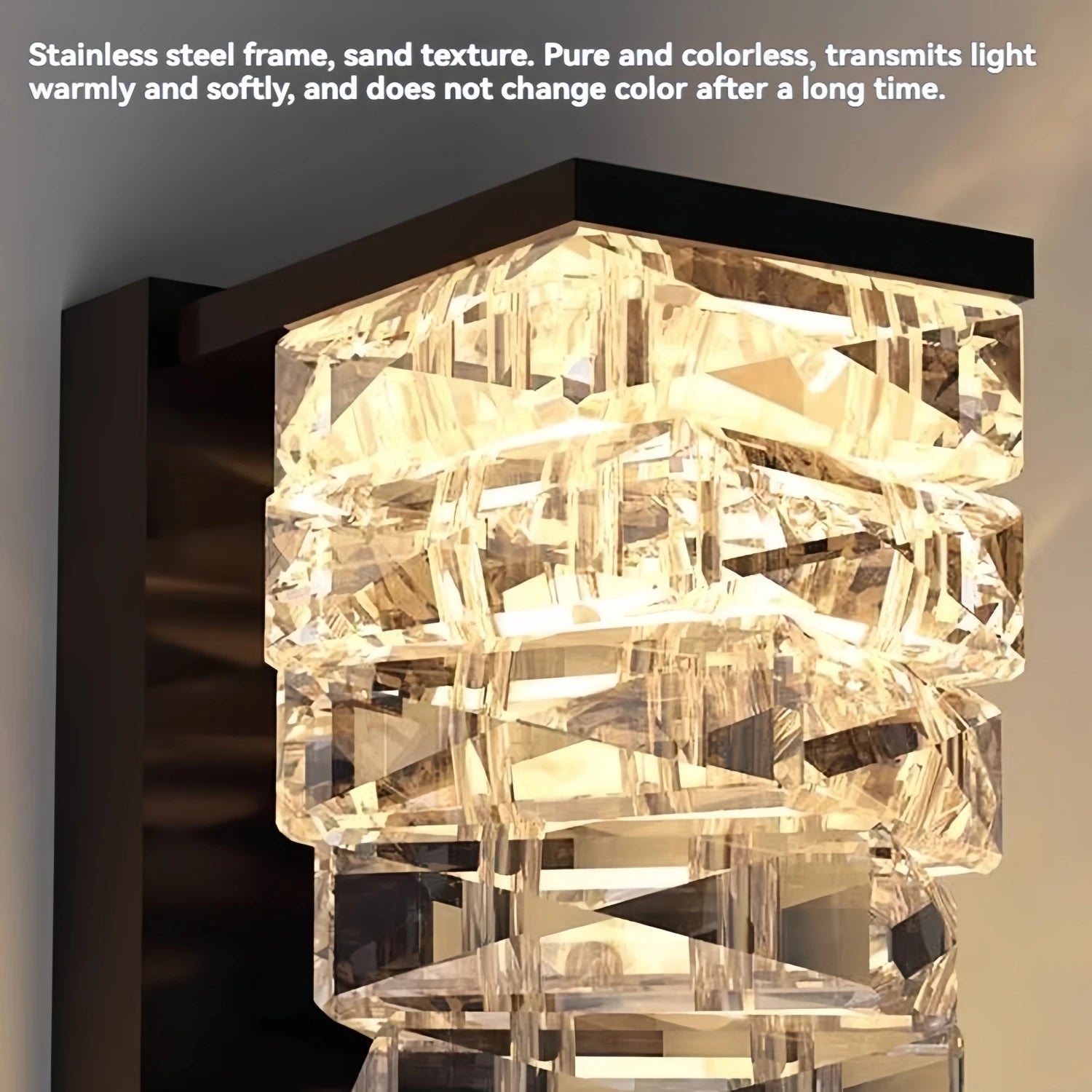 Nordic Outdoor Crystal Wall Light Black Waterproof Garden Decor Balcony Porch Front Door Outside Led Wall Mounted Lamp