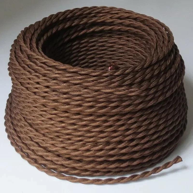 Fabric Cable cord for Vintage Pendant light 110/220V Decoration lamp Cables Gold Knitted Cloth Twisted Electrical Wire