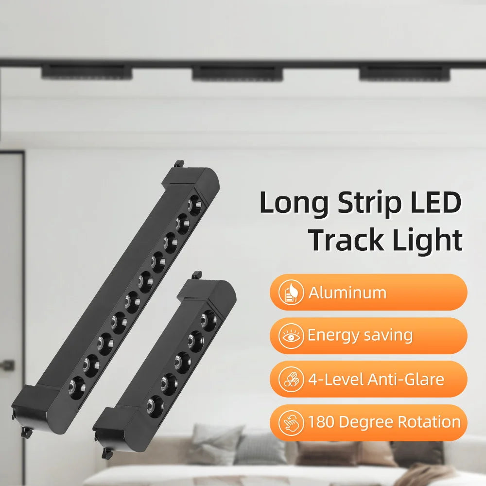 LED Floodlight Long Strip Track Light For Ceiling AC85V-265V Downlight Rail Sets10W 20W Wall Lamp Led track Rrail Clothing Store