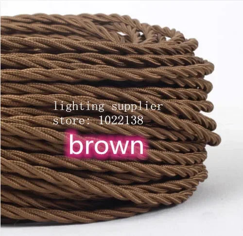 Fabric Cable cord for Vintage Pendant light 110/220V Decoration lamp Cables Gold Knitted Cloth Twisted Electrical Wire