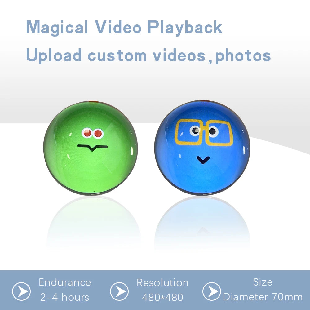 Customizable Video Glass Ball DIY Art Glass Ball Lamp - Spherical Pixel Display Detachable Video and Sound Gaming Screen Gifts