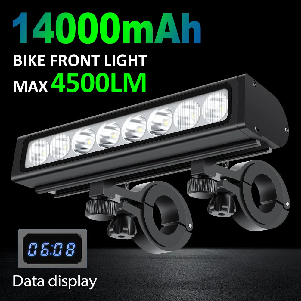 NEWBOLER Bicycle Light Front 4500Lumen Bike Light 14000mAh Waterproof Flashlight USB Charging MTB Road Cycling Lamp Accessories