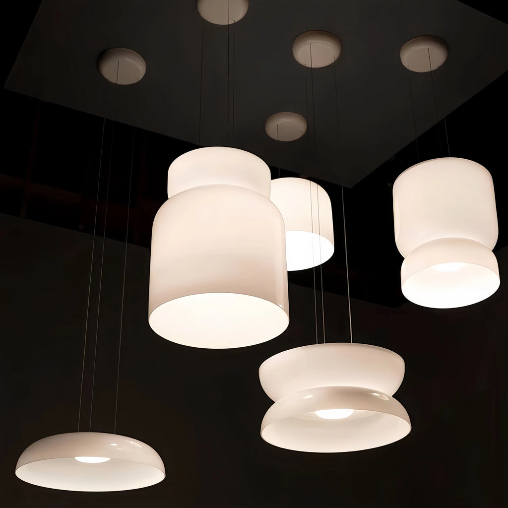 Pablo White Glass Shade Pendant Lights Desinger Nordic Led Bedside Lamp Round Hanging Lighting for Bar Dining Room Decor Light