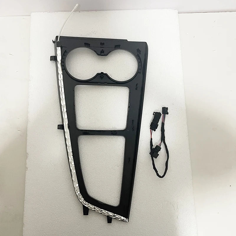For Audi A4 A5 B9 2017-2023 LED Ambient Light Gloss Black Gear Panel Trim Interior Central Control Lamp