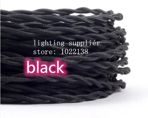 Fabric Cable cord for Vintage Pendant light 110/220V Decoration lamp Cables Gold Knitted Cloth Twisted Electrical Wire