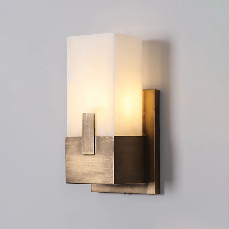 Natural Marble Wall Lamp Minimalist Living Room Bedroom TV Background Wall Light Entrance Hallway American Style Bedside Lamps