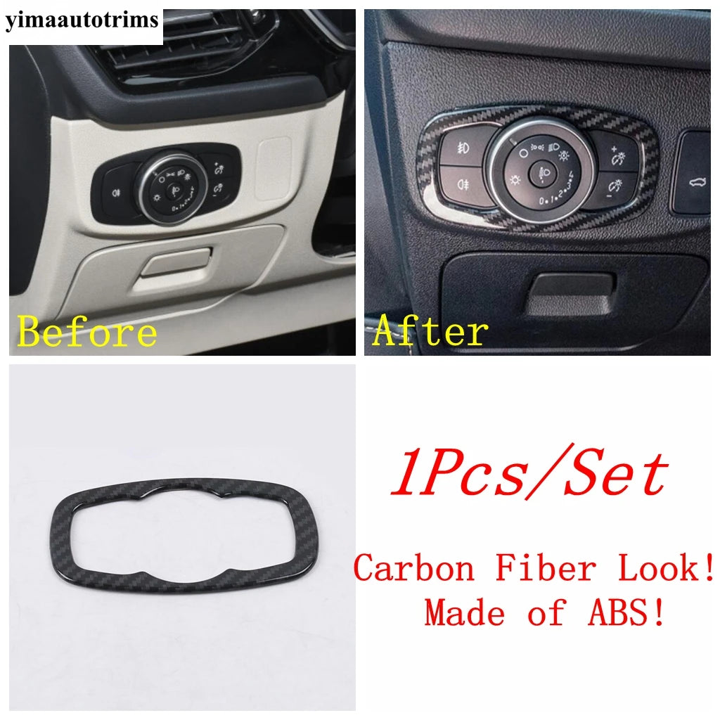 Warning Light / Head Lamp / Air AC Outlet Vent / Window Lift Cover Trim For Ford Focus MK4 2019 - 2025 Carbon Fiber Accessories