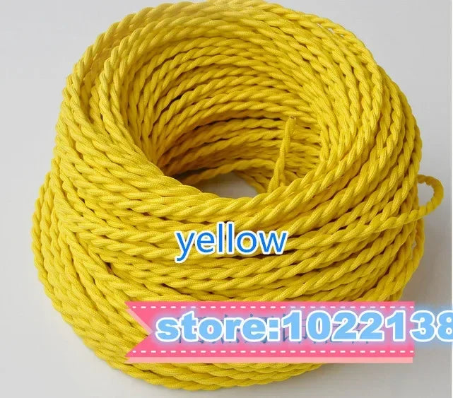 Fabric Cable cord for Vintage Pendant light 110/220V Decoration lamp Cables Gold Knitted Cloth Twisted Electrical Wire