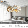 French Round Floral Pendant Lamp For Living Dining Room Kitchen Table Cream White Resin Hanging Light Double Layer Chandelier