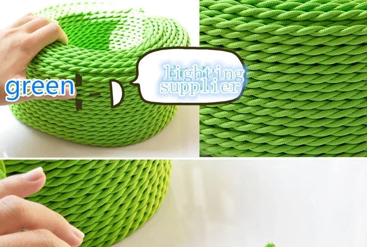 Fabric Cable cord for Vintage Pendant light 110/220V Decoration lamp Cables Gold Knitted Cloth Twisted Electrical Wire