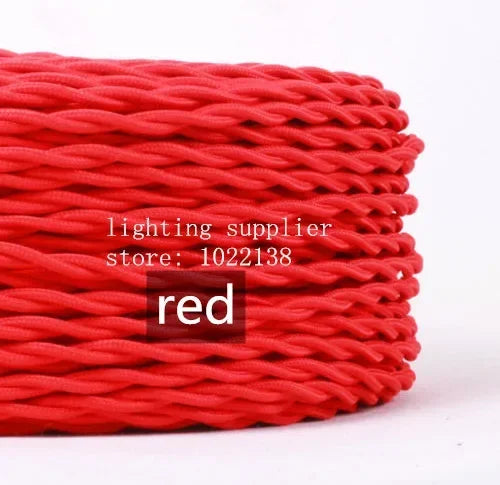 Fabric Cable cord for Vintage Pendant light 110/220V Decoration lamp Cables Gold Knitted Cloth Twisted Electrical Wire