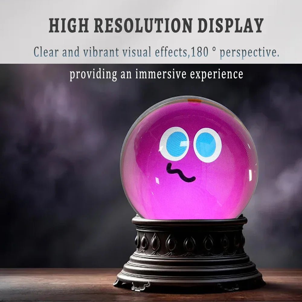 Customizable Video Glass Ball DIY Art Glass Ball Lamp - Spherical Pixel Display Detachable Video and Sound Gaming Screen Gifts