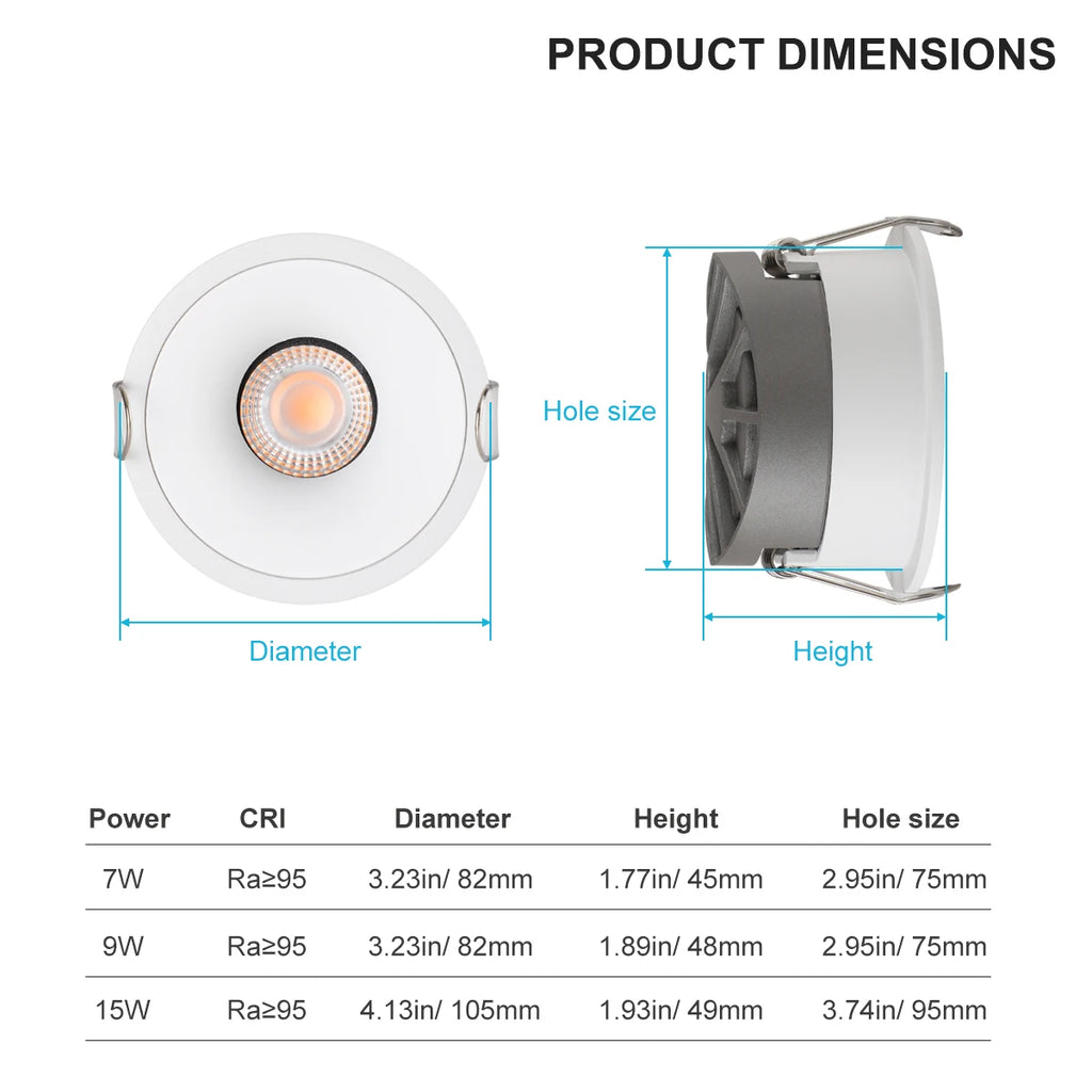 Tuya Zigbee/ DALI/ Matter Smart Recessed Led Spot light Ultra thin Anti Glare COB Ceiling Lamp Aluminum AC110V 220V Home Office