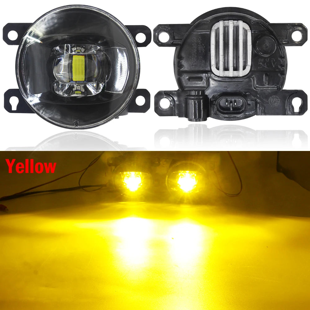 2 Pieces LED Lens Fog Light For Dacia Renault Duster 2010-2020 30W 8000LM Adjustable Car Front Bumper Fog Lamp Assembly H11