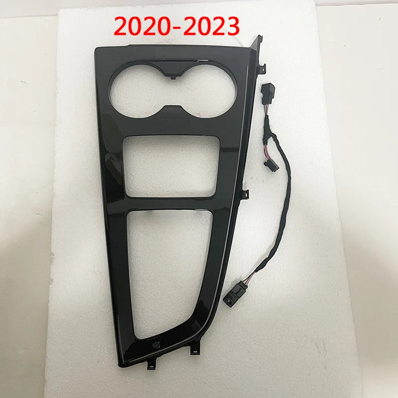 For Audi A4 A5 B9 2017-2023 LED Ambient Light Gloss Black Gear Panel Trim Interior Central Control Lamp