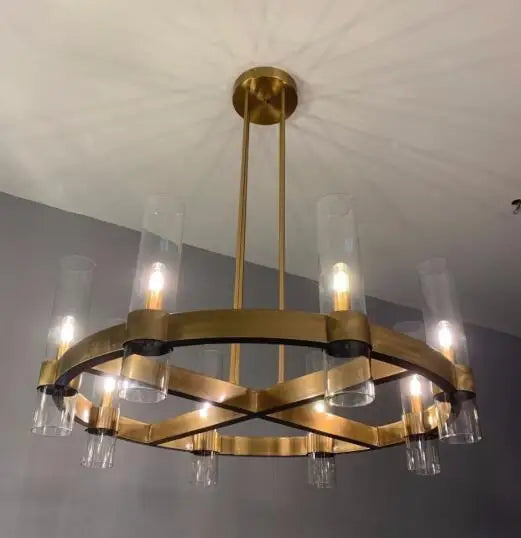 American Living Dining Room Loft Lighting Glass Chandelier Chrome Pendant Lamp Lighting Foyer Retro Glass Shades Led Lighting