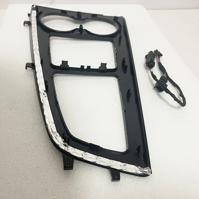 For Audi A4 A5 B9 2017-2023 LED Ambient Light Gloss Black Gear Panel Trim Interior Central Control Lamp