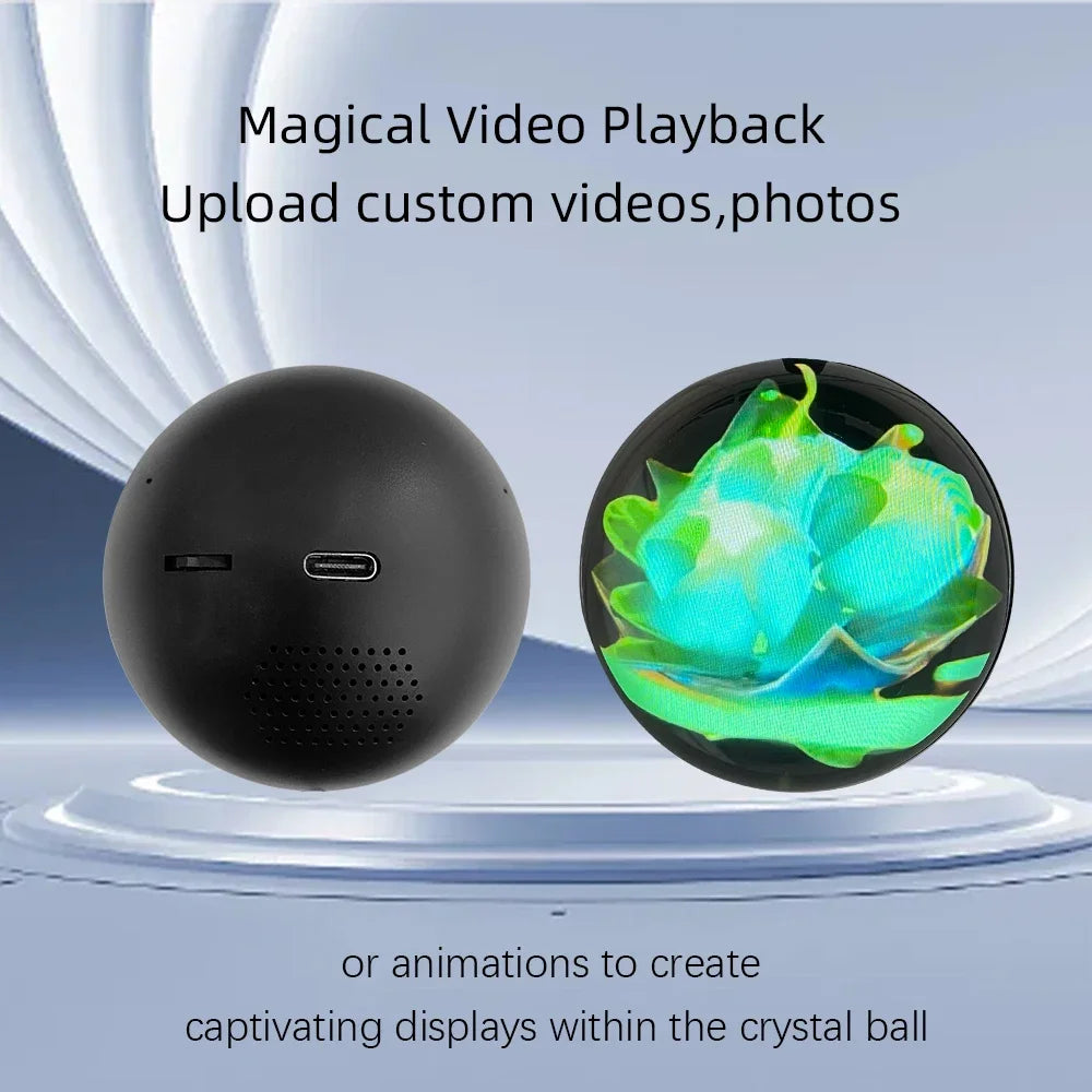 Customizable Video Glass Ball DIY Art Glass Ball Lamp - Spherical Pixel Display Detachable Video and Sound Gaming Screen Gifts
