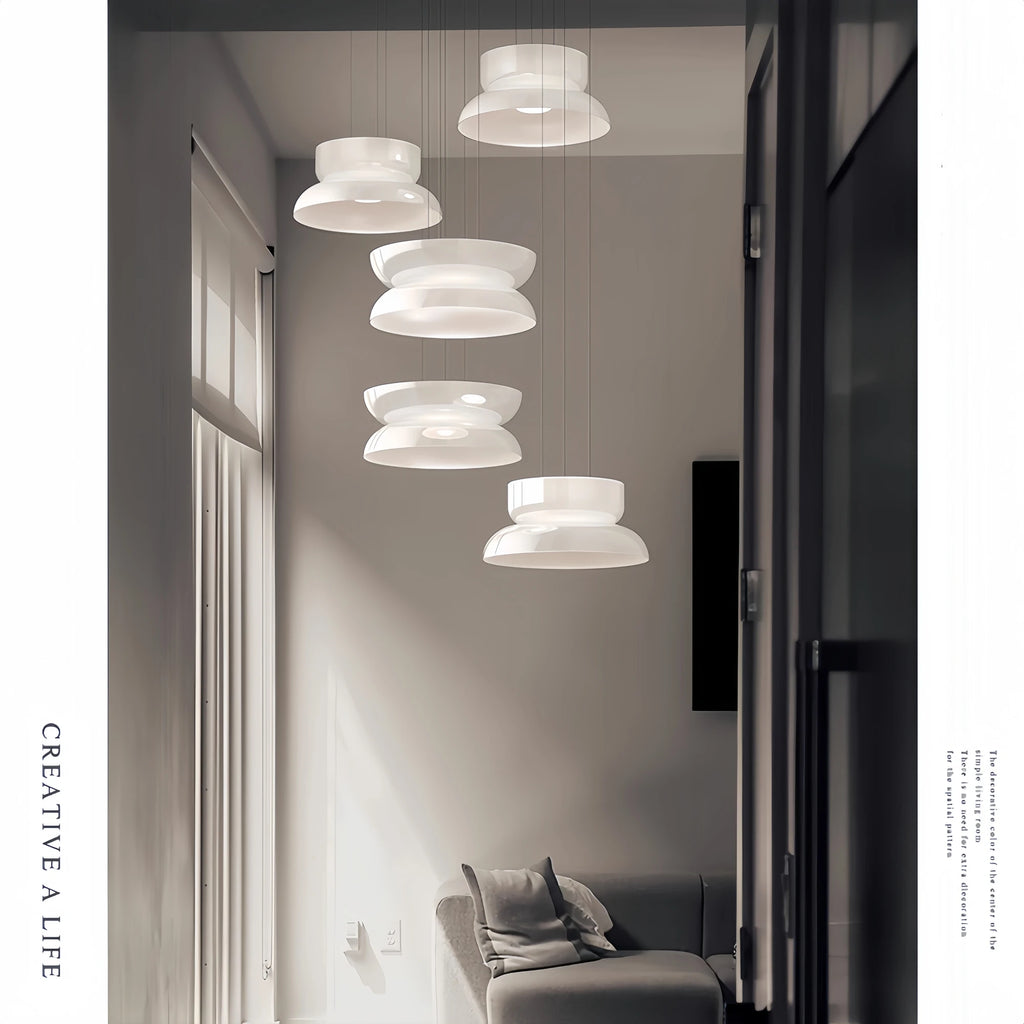 Pablo White Glass Shade Pendant Lights Desinger Nordic Led Bedside Lamp Round Hanging Lighting for Bar Dining Room Decor Light