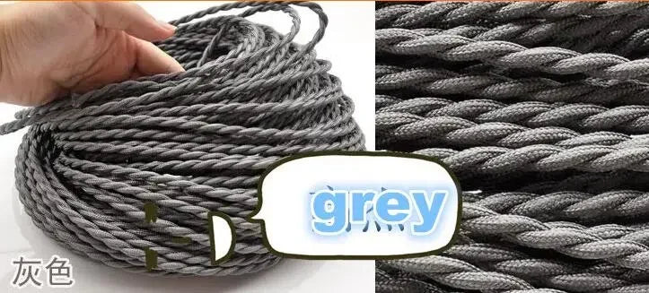 Fabric Cable cord for Vintage Pendant light 110/220V Decoration lamp Cables Gold Knitted Cloth Twisted Electrical Wire