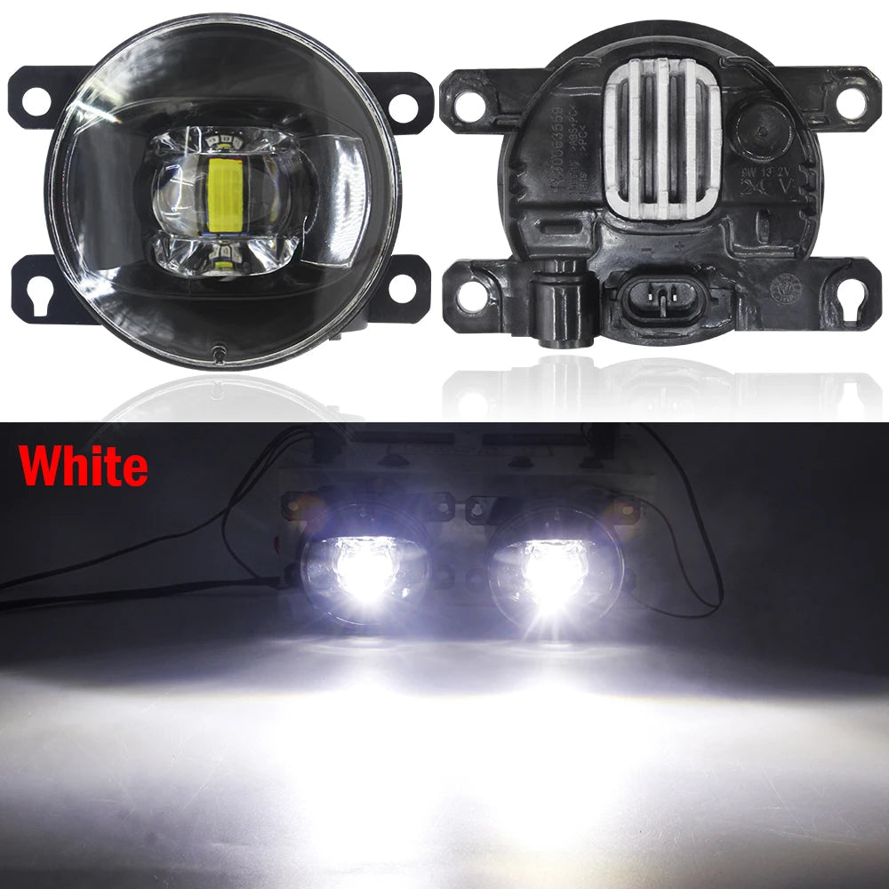 2 Pieces LED Lens Fog Light For Dacia Renault Duster 2010-2020 30W 8000LM Adjustable Car Front Bumper Fog Lamp Assembly H11