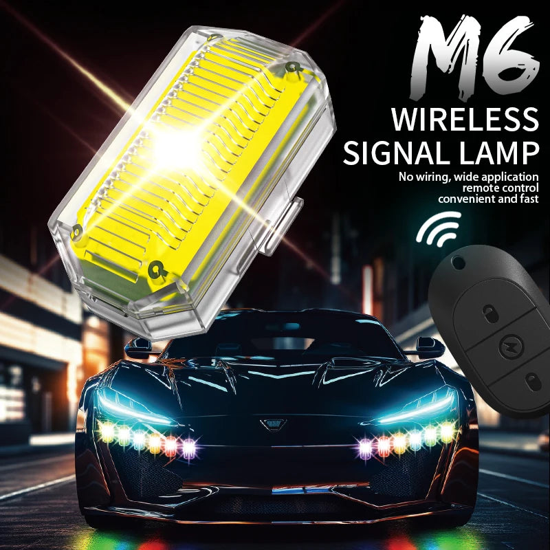 Strobe Lights M6 For Car Motorcycle Led Flash Anti-collision Warning Lamp Waterproof Wireless Remote Control For Car Bike