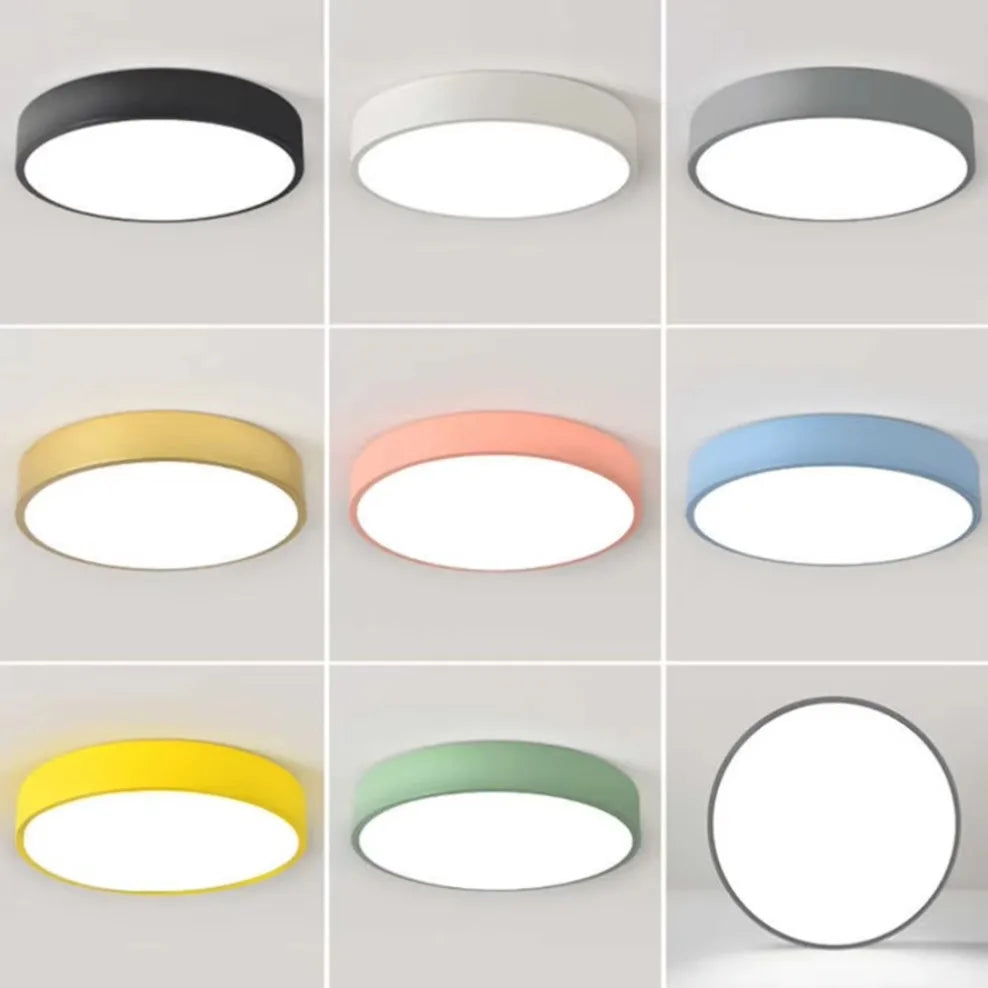 LED Nordic Ceiling Light Circular Grain Macaron Lamp Modern Bedroom Study Balcony Children's Room Home Light 30cm 40cm 60cm