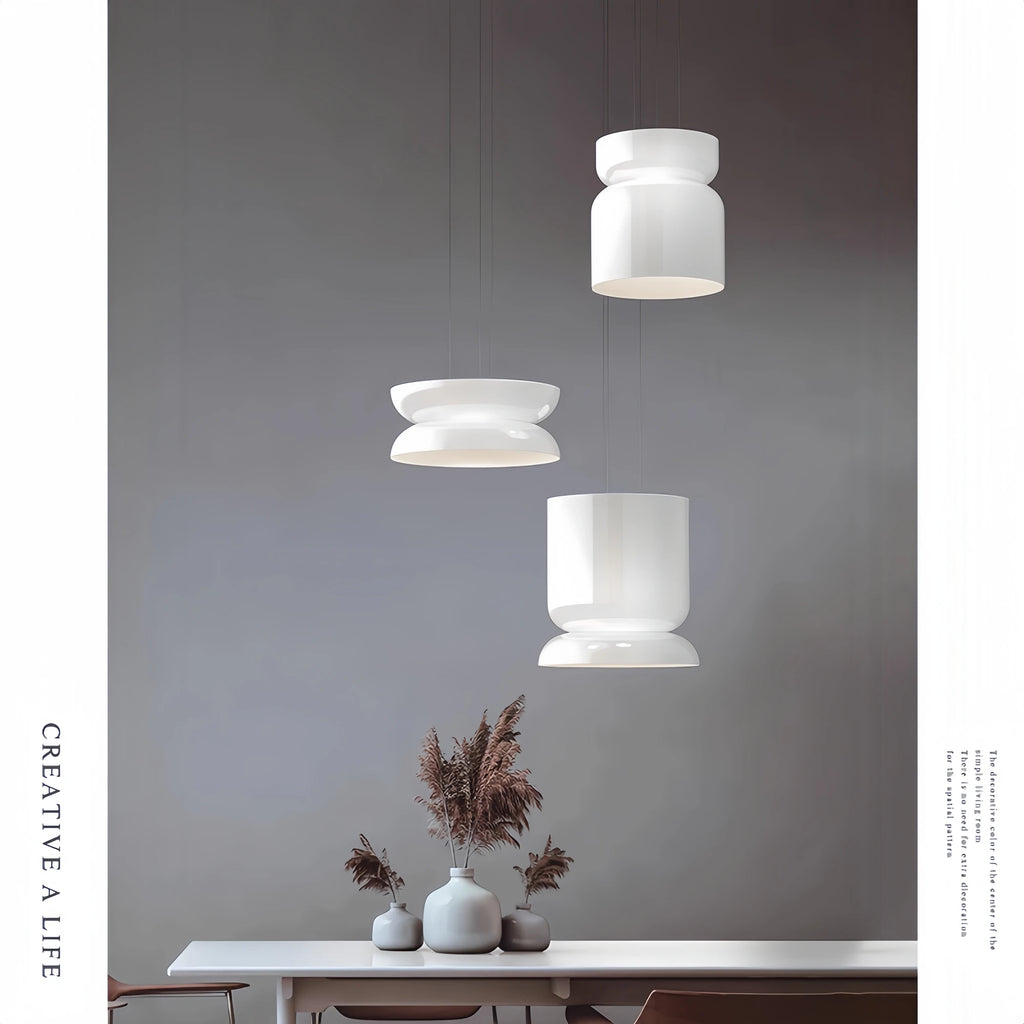 Pablo White Glass Shade Pendant Lights Desinger Nordic Led Bedside Lamp Round Hanging Lighting for Bar Dining Room Decor Light