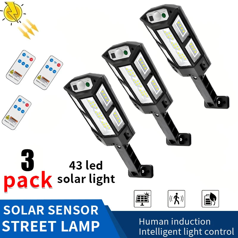 1-6 Packs 43 LED solar light outdoor garden path 1200mAh suitable for courtyard street porch Wall Lamp Energy efficient Lighting