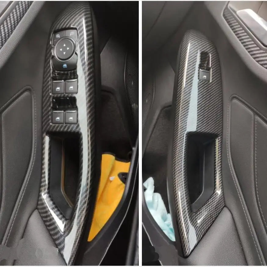 Warning Light / Head Lamp / Air AC Outlet Vent / Window Lift Cover Trim For Ford Focus MK4 2019 - 2025 Carbon Fiber Accessories