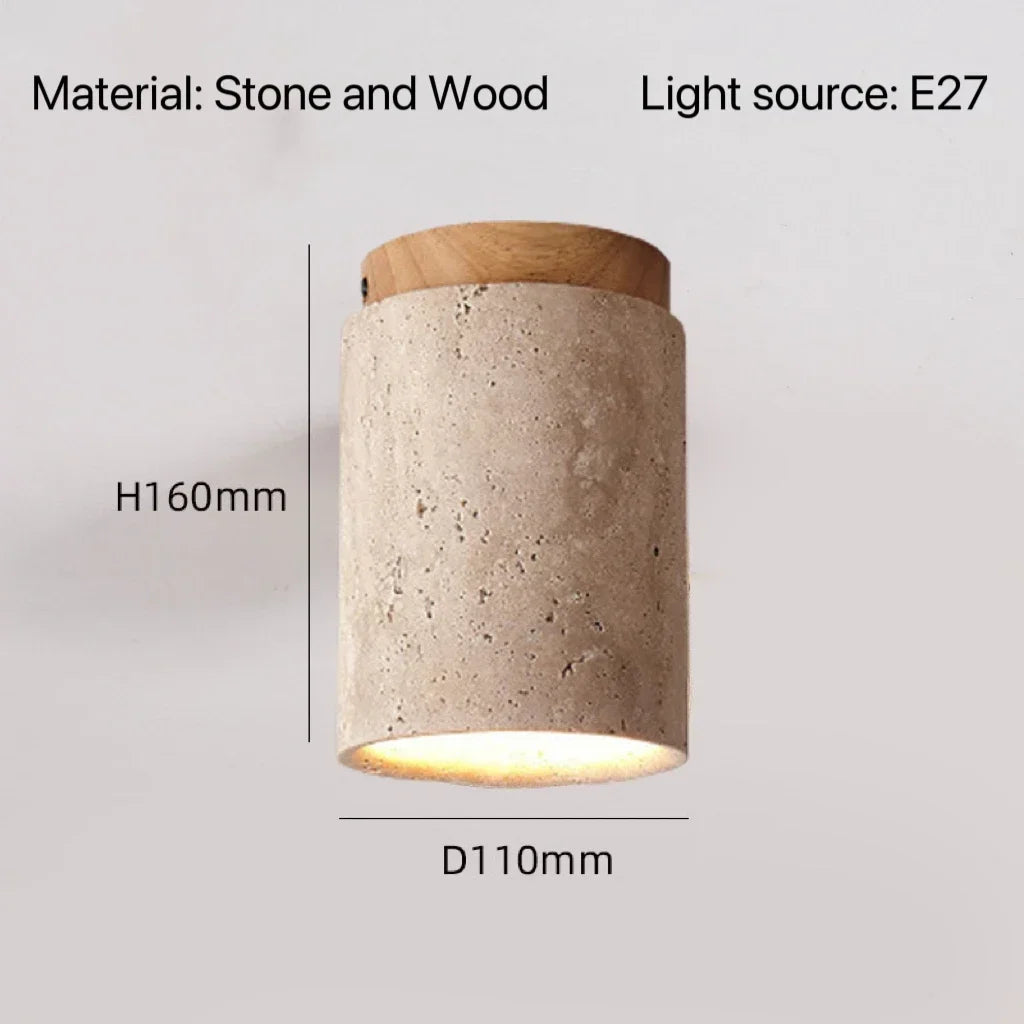 Modern Stone Travertine Ceiling Lamp Bedroom Corridor Flush Mounted Foyer Hallway Staircase Indoor Lighting Fixture Decoration
